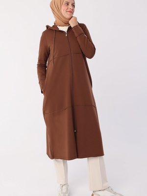 Kahve Büyük Beden Penye Hırka Kahve Büyük Beden Penye Hırka