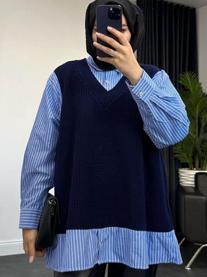 Süveterli Gömlek Lacivert