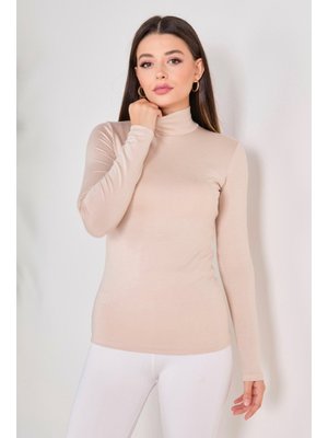 Bej Yarım Balıkıçı Yaka Basic