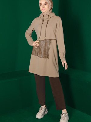 Cebi Deri Detaylı Tunik