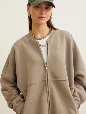 Premıum Fermuarlı Sweatshırt Vizon