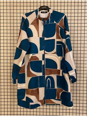 Krep Kumaş Renkli Baskılı Spor Ceket Krep Kumaş Renkli Baskılı Spor Ceket