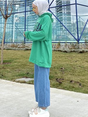 Mıchıgan Baskılı Kapüşonlu Sweatshirt