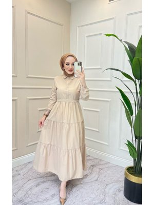 Standart Yaka Dügmeli Elbise
