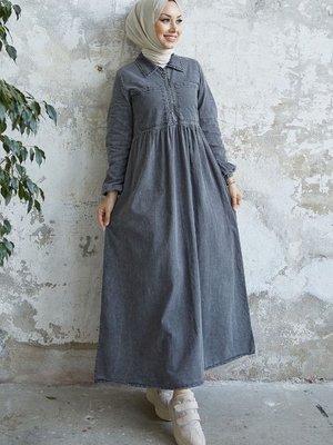 Daniel Çift Cep Kot Elbise Gri