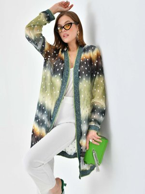 Desenli Ribanalı Kap Yeşil Desenli Ribanalı Kap Yeşil