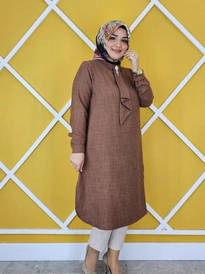 Kadın Estetik Kravat Yakalı Tesettür Tunik