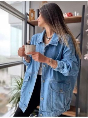 Mavi Oversize Kot Ceket