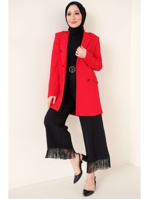 Mono Yaka Blazer Astarlı Düğmeli Ceket