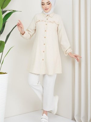 Fırfır Detaylı Tunik Bej Fırfır Detaylı Tunik Bej
