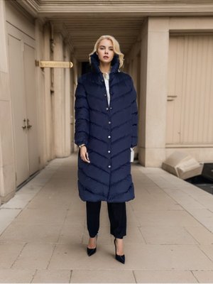 Koyu Lacivert Kapuşonlu Şişme Mont Koyu Lacivert Kapuşonlu Şişme Mont