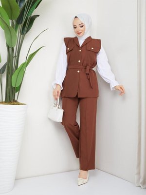 Cepli Double Pantolon Yelek Li Takım Cepli Double Pantolon Yelek Li Takım