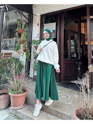 Pilise Etek | Deri Saten Görünümlü