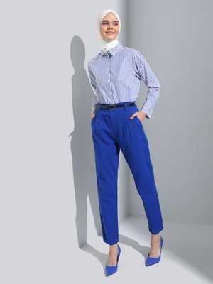Mavi Beli Lastikli Denim Pantolon Mavi Beli Lastikli Denim Pantolon