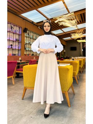 Maxi Boy Beden Arası (s M L Xl) Altı Dikişli Dört Mevsim Skuba Krep Etek Kum Beji Maxi Boy Beden Arası (s M L Xl) Altı Dikişli Dört Mevsim Skuba Krep Etek Kum Beji