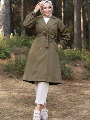 Kol Kemerli Trençkot Taba