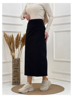 Kumaş Kalem Etek Siyah