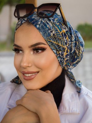 Çapraz Bone Mavi Yaprak