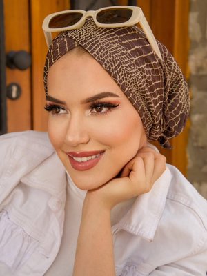 Kahve Bej Çapraz Bone