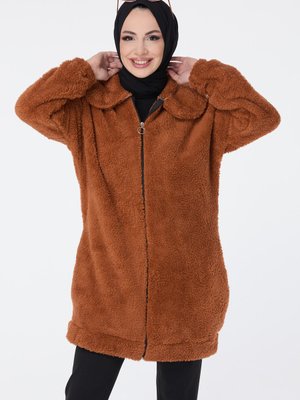 Taba Peluş Mont Taba Peluş Mont