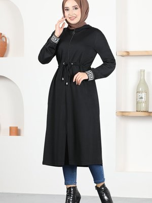 Kapüşonlu Kap Siyah