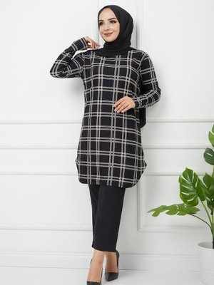 Ekose Desenli Tunik Kışlık