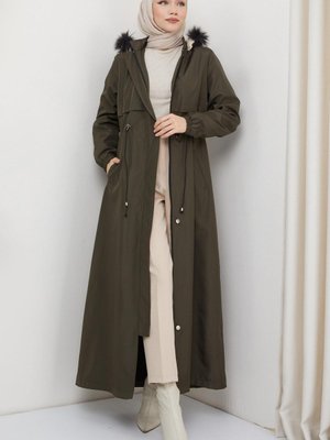 İçi Kürklü Tam Boy Bondit Mont Haki İçi Kürklü Tam Boy Bondit Mont Haki