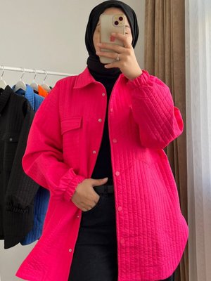 Capitone Çıt Çıtlı Gömlek/ceket Pembe