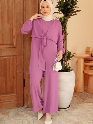 Bağlamalı Koyu Gül Kurusu Tulum