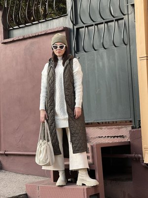 Kapitone Yelek Yeşil