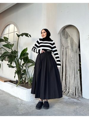 Paraşut Kumaş Bel Lastikli Etek