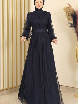 Sükse Abiye Elbise Lacivert Design
