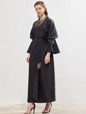 Siyah Taffeta Abaya