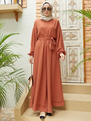 Beli Kuşak Detaylı Tulum Taba Beli Kuşak Detaylı Tulum Taba