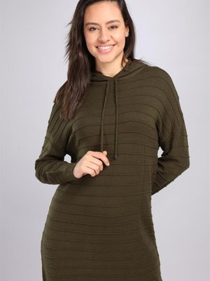 Kapüşonlu Uzun Tunik Haki Kapüşonlu Uzun Tunik Haki