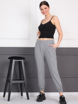 Gri Jogger Lastikli Paça Eşofman Altı Pantolon Gri Jogger Lastikli Paça Eşofman Altı Pantolon