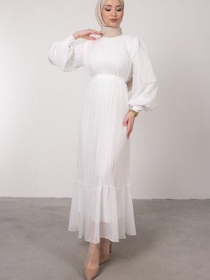 Piliseli Janjan Şifon Elbise Piliseli Janjan Şifon Elbise