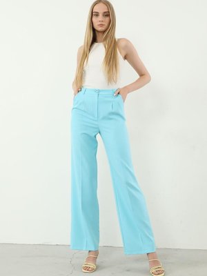 Turkuaz Retro Palazzo Pantolon