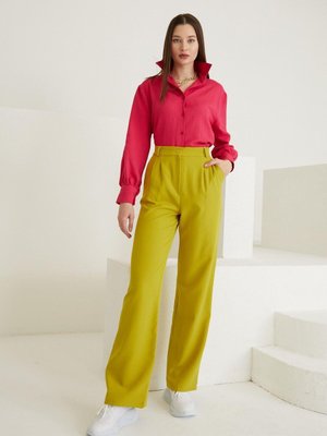 Yağ Yeşili Retro Palazzo Pantolon