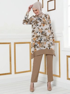 Vizon Tunik Pantolon İkili Takım Vizon Tunik Pantolon İkili Takım