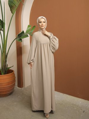 Tesettür Balon Kollu Oversize Elbise Tesettür Balon Kollu Oversize Elbise