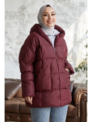 Bordo Mona Salaş Şişme Mont