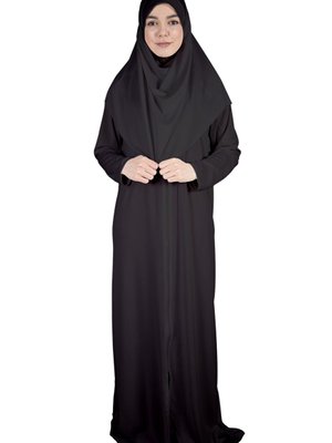 Siyah Fermuarlı Namaz Elbisesi Siyah Fermuarlı Namaz Elbisesi