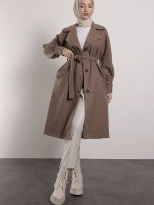 Monfir Ceket Yaka Kaşe Tesettür Kaban Monfir Ceket Yaka Kaşe Tesettür Kaban