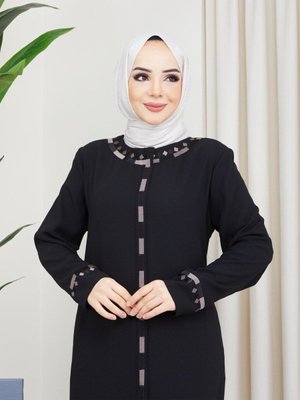 Yeni Sezon Önü Işlemeli Fermuarlı , Cepli, Anne Şık Petek Kumaş Yazlık Ferace Yeni Sezon Önü Işlemeli Fermuarlı , Cepli, Anne Şık Petek Kumaş Yazlık Ferace