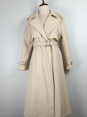 Apoletli Kaşe Kaban Krem Apoletli Kaşe Kaban Krem