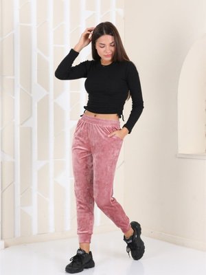 Somon Renk Kadife Eşofman Altı Somon Renk Kadife Eşofman Altı