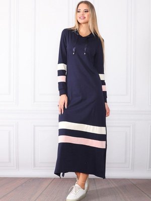 Kol Ve Etek Şeritli Kapüşonlu Spor Elbise Kol Ve Etek Şeritli Kapüşonlu Spor Elbise