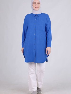 Saks Büyük Beden Cepli Tunik