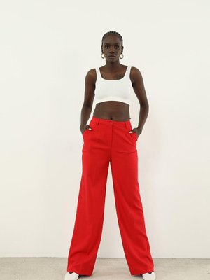 Kırmızı Retro Palazzo Pantolon
